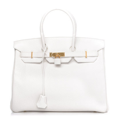 Hermes Taurillon Clemence Birkin 35 White 1 of 11