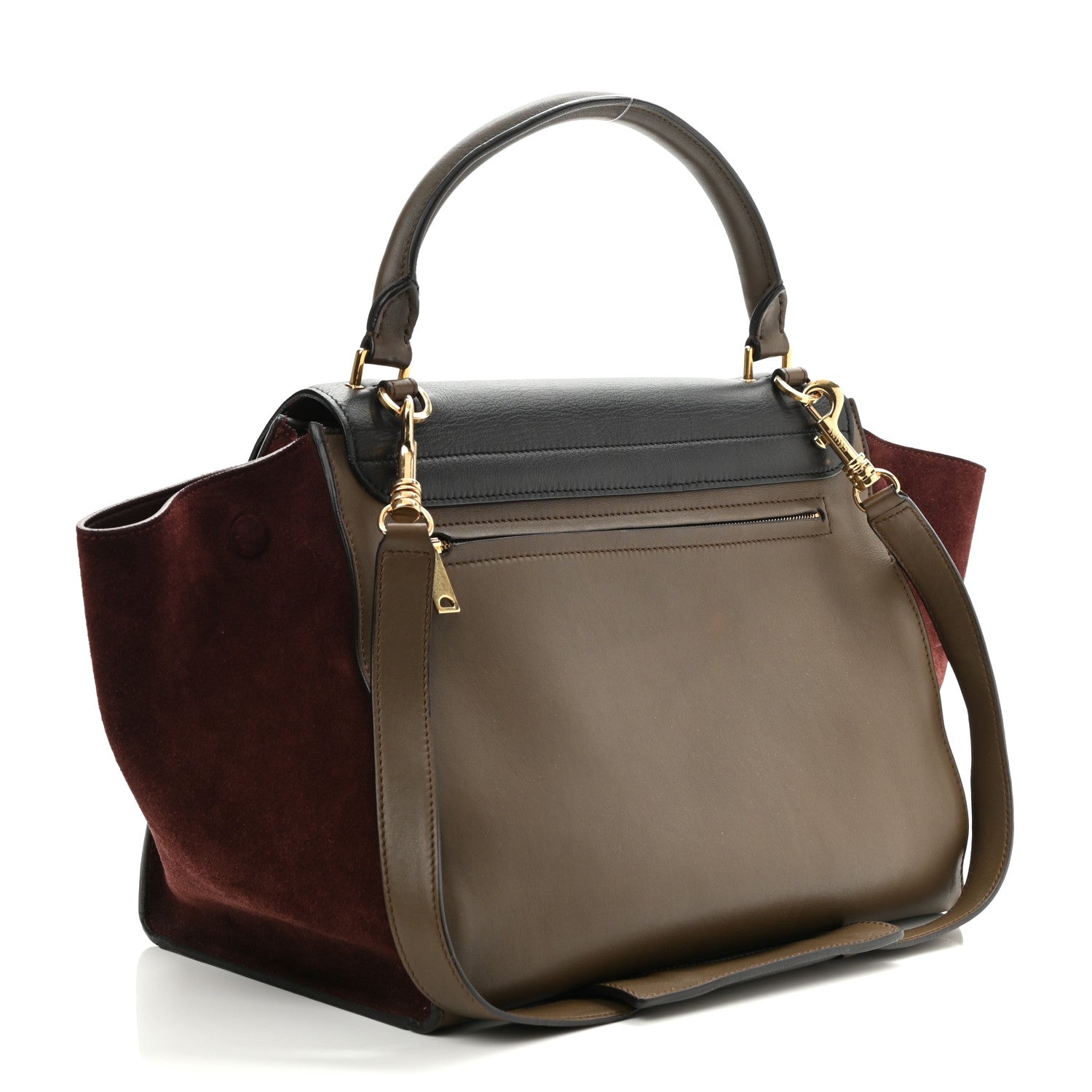 Celine Smooth Calfskin Suede Medium Tri-Color Trapeze Black Multi 2 of 10