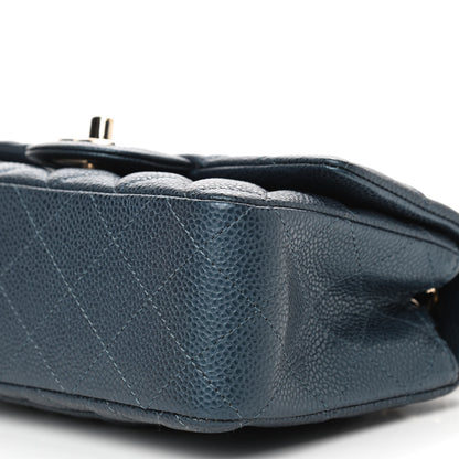 Chanel Iridescent Caviar Quilted Mini Rectangular Flap Dark Blue 9 of 9