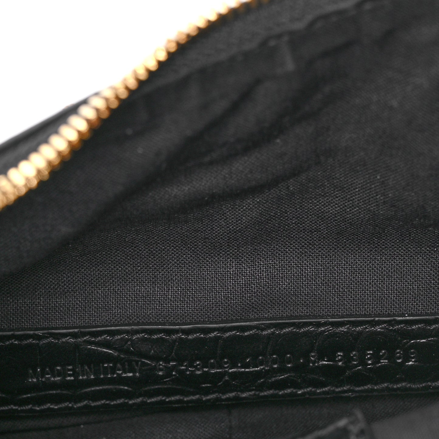 Extra Supple Calfskin Crocodile Embossed Le Cagole Shoulder Bag XS Black