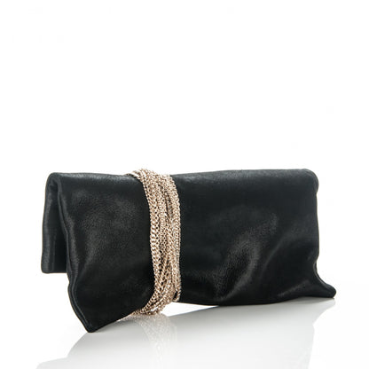 Jimmy Choo Shimmer Suede Chandra Clutch Black 3 of 7