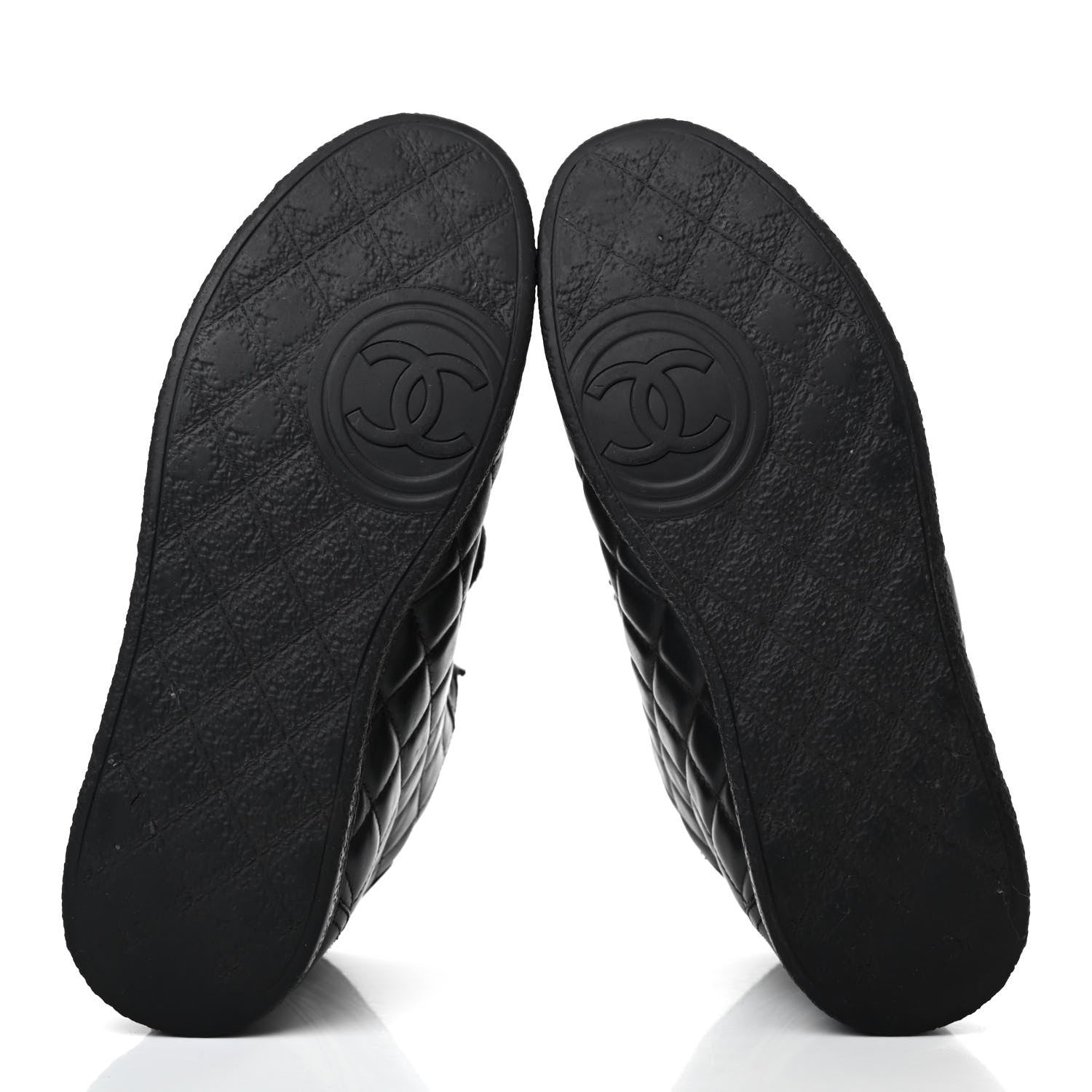 Chanel Lambskin Quilted High Top Sneakers 38 Black 5 of 8