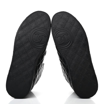 Chanel Lambskin Quilted High Top Sneakers 38 Black 5 of 8