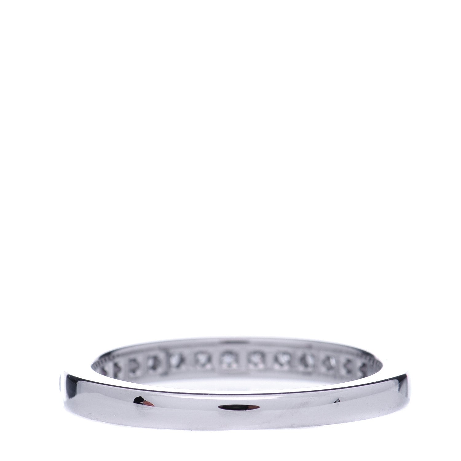 Tiffany Platinum Diamond 2.5mm Half Circle Wedding Band Ring 51 5.75 3 of 6