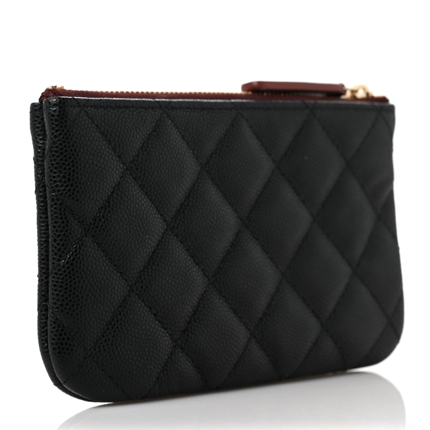 Caviar Quilted Small Cosmetic Case Black