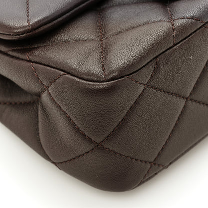 Chanel Lambskin Wenge Quilted Mini Fashion Wood Square Flap Brown 10 of 13