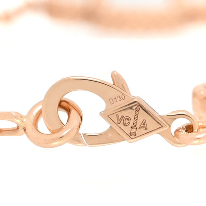 Van Cleef & Arpels 18K Rose Gold Diamond Gray Mother of Pearl 5 Motifs Vintage Alhambra Bracelet 3 of 6
