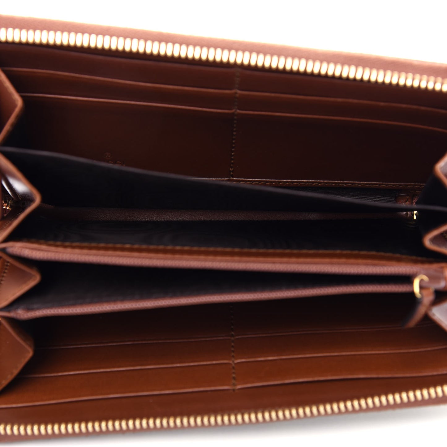 GG Supreme Monogram Cuoio Toscano Zip Around Wallet Beige Ebony Cuir