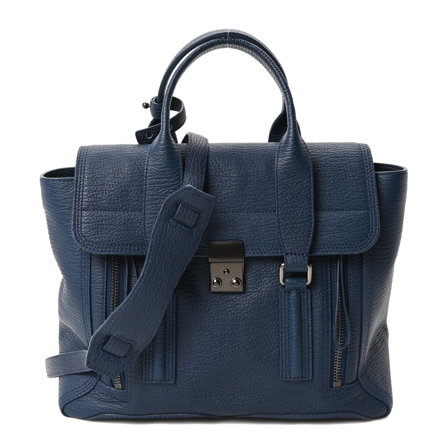 Textured Calfskin Medium Pashli Satchel Ink