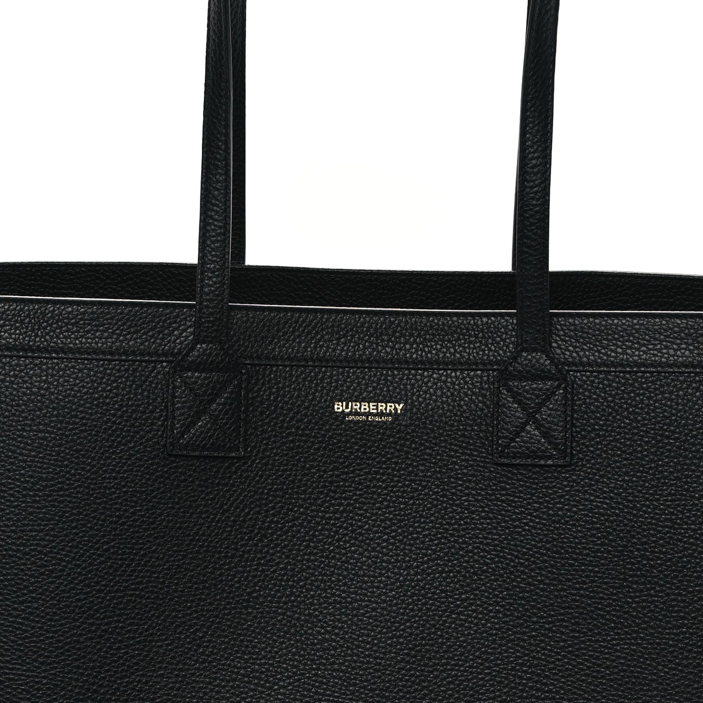 Grainy Calfskin Medium London Tote Bag Black