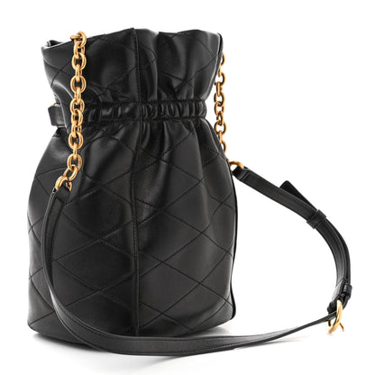 Saint Laurent SAINT LAURENT Lambskin Quilted Le Maillon Bucket Bag Black 3 of 9