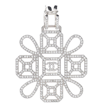 Chanel Crystal CC Drop Single Clip On Earring Silver 1 of 5