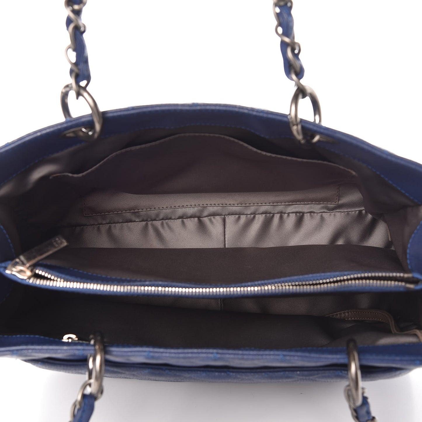 Caviar Quilted Grand Shopping Tote GST Dark Blue