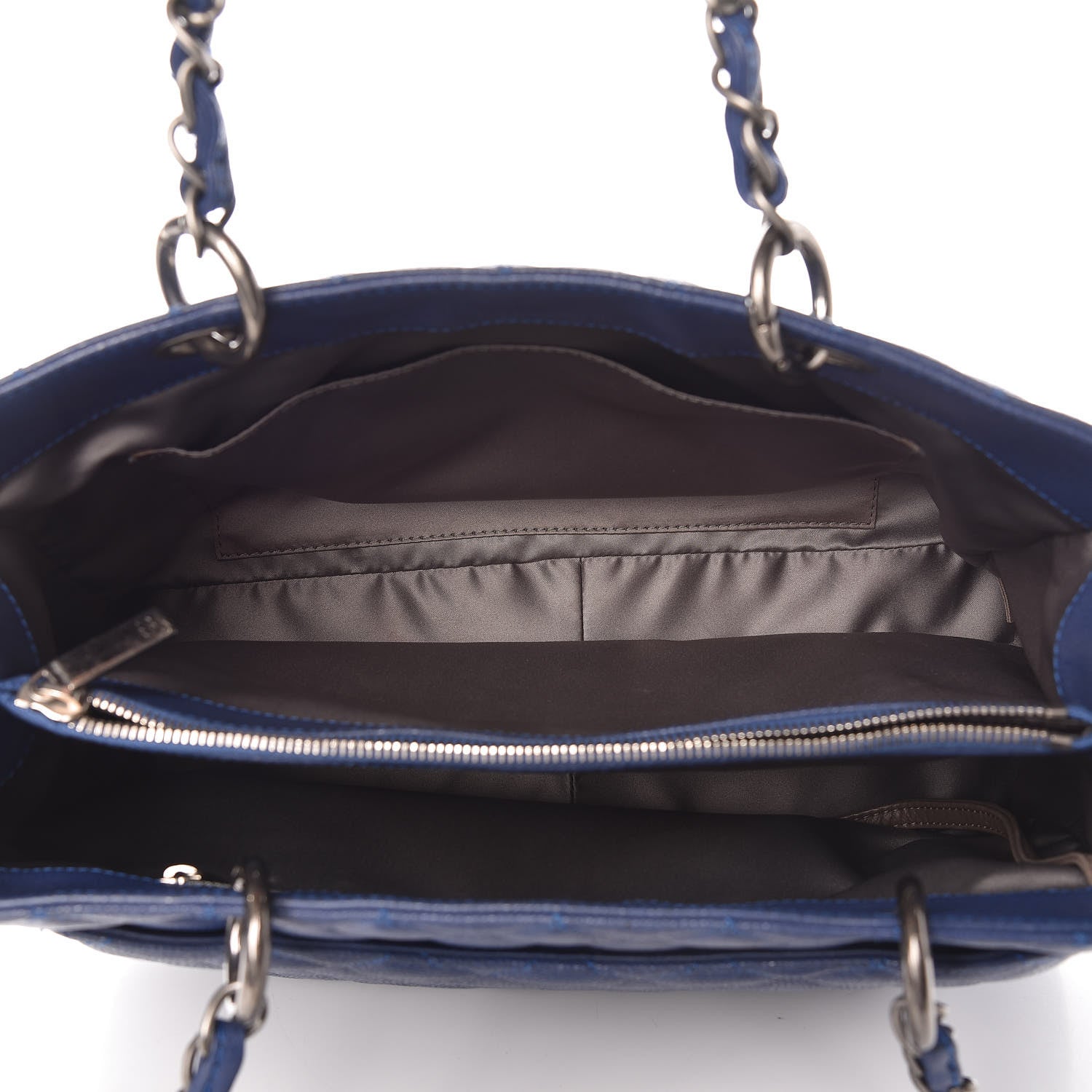 Chanel Caviar Quilted Grand Shopping Tote GST Dark Blue 9 of 22