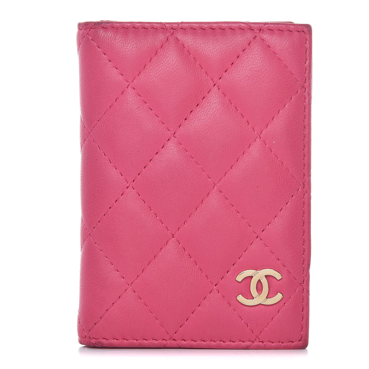 Chanel Lambskin Quilted Passport Holder Fuchsia 1 of 13