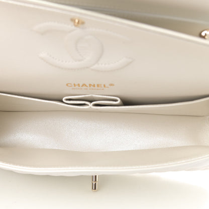 Chanel Iridescent Lambskin Quilted Medium Double Flap Ivory 5 of 11