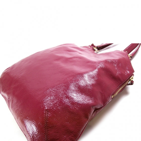 Saint Laurent Patent Tribute Tote Red 5 of 14