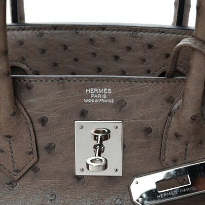 Hermes Ostrich Birkin 30 Gris Tourterelle 5 of 12