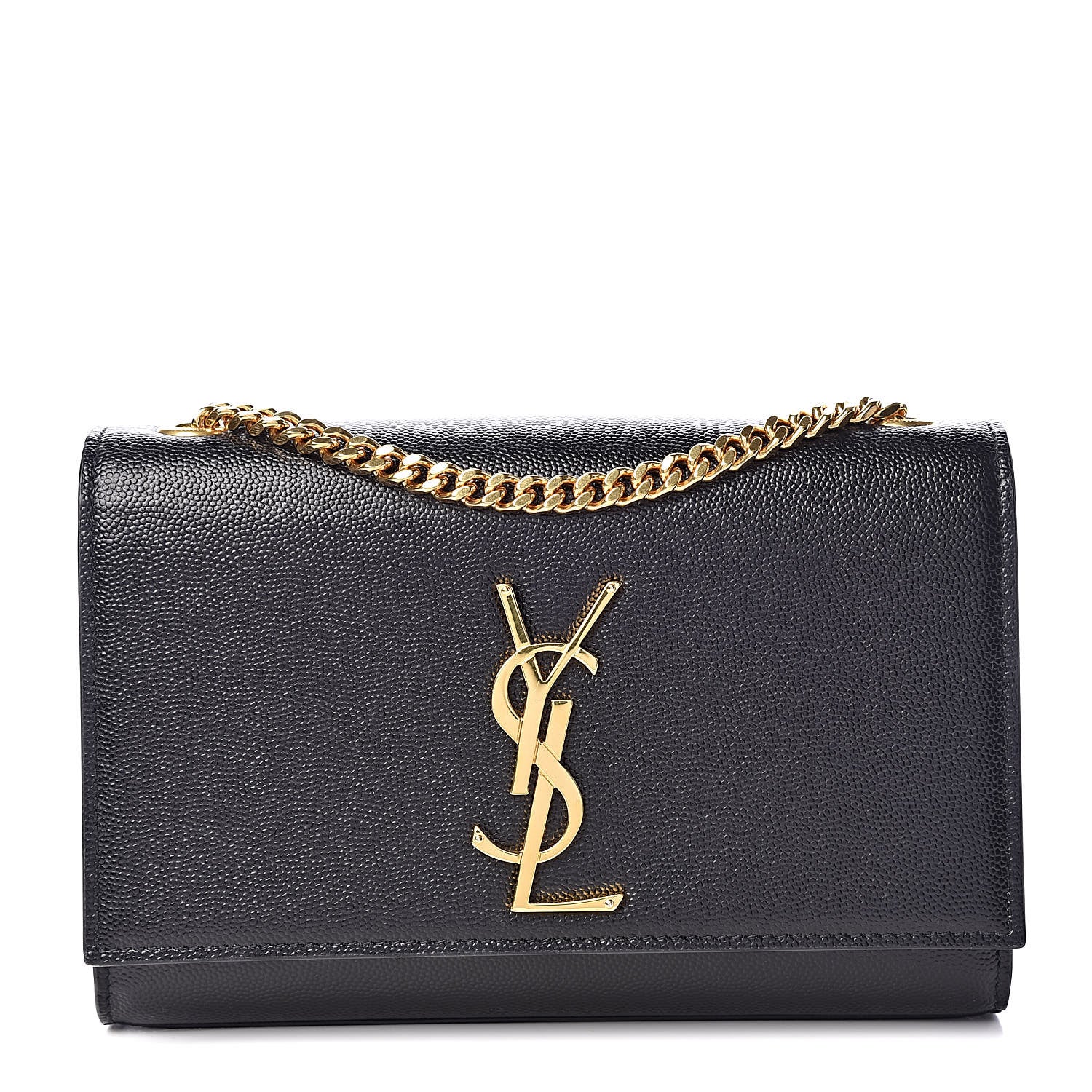 Saint Laurent Grain De Poudre Small Monogram Kate Satchel Black 1 of 10