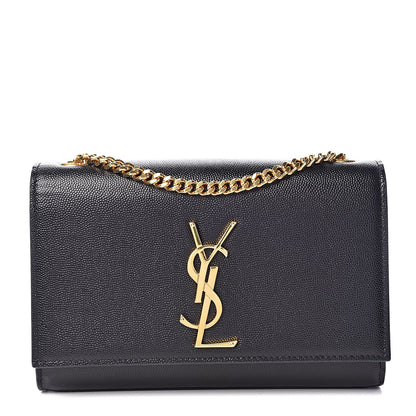 Saint Laurent Grain De Poudre Small Monogram Kate Satchel Black 1 of 10