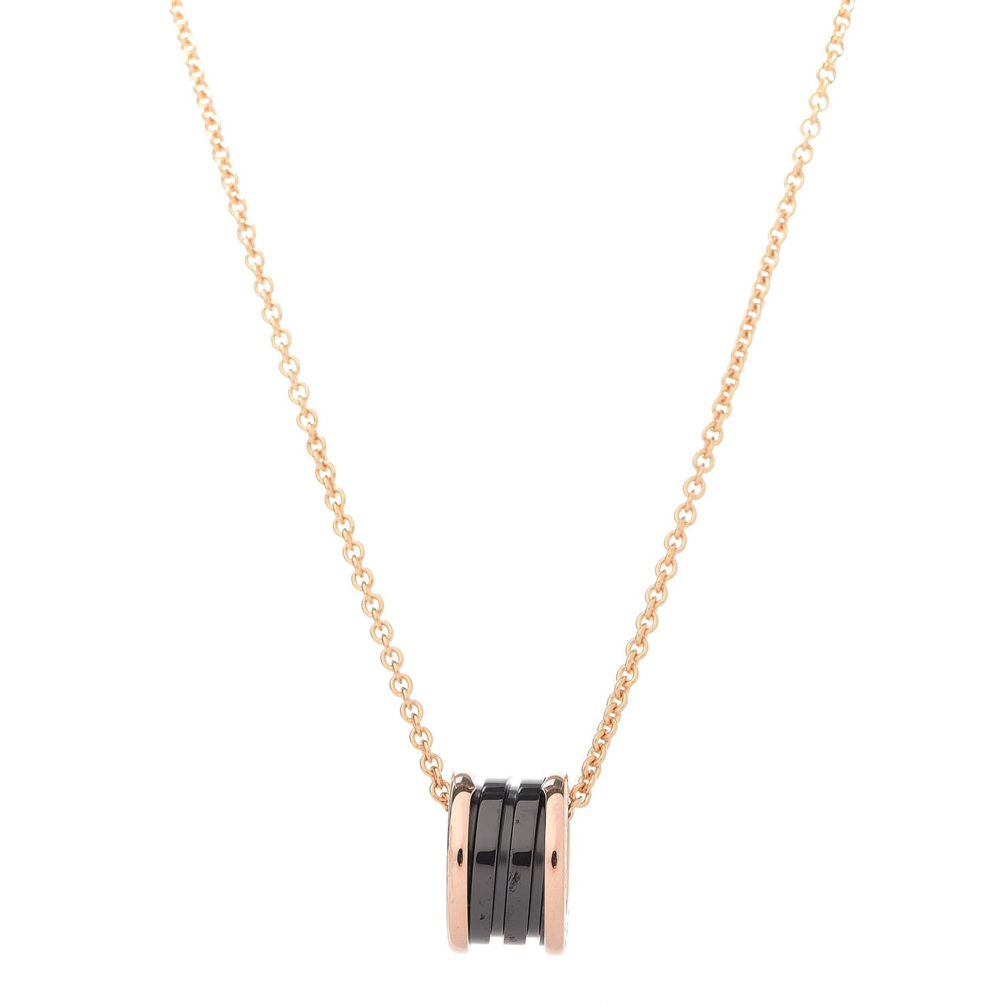 18K Rose Gold Black Ceramic B.Zero1 Pendant Necklace