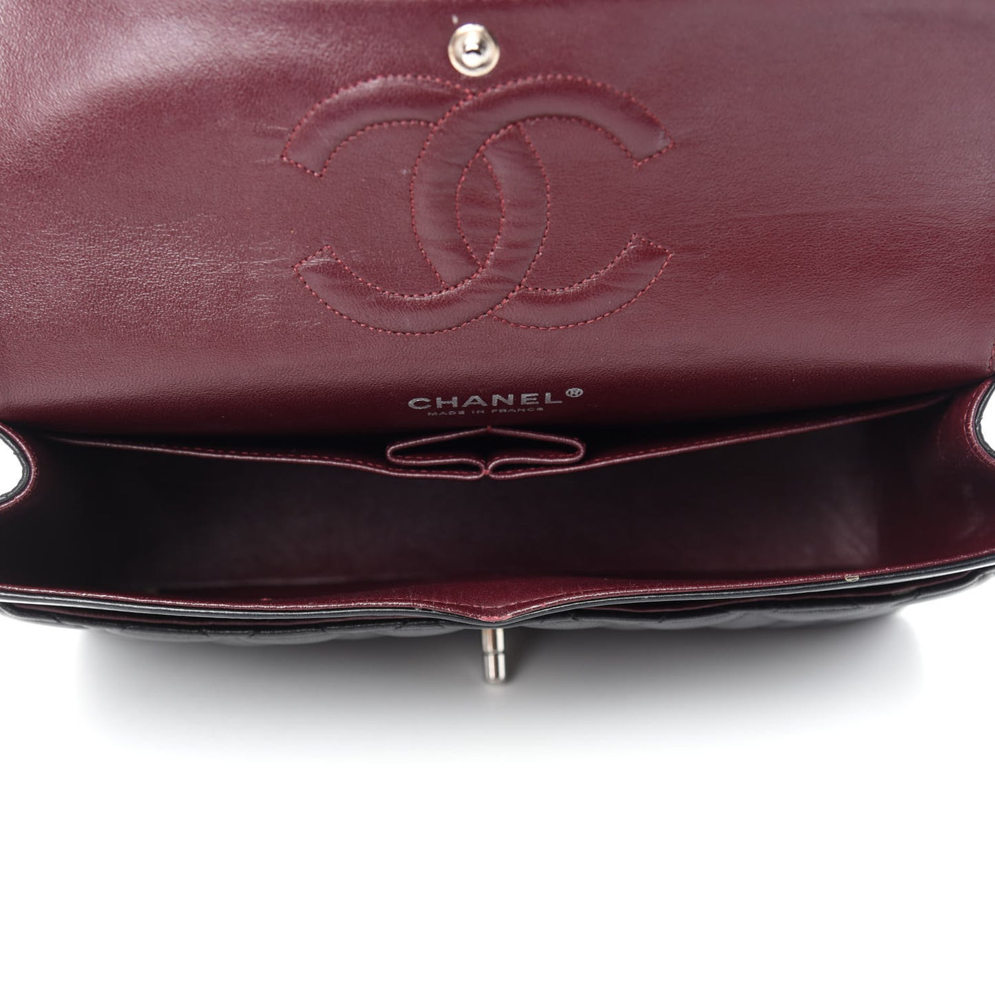 Lambskin Quilted Medium Double Flap Black