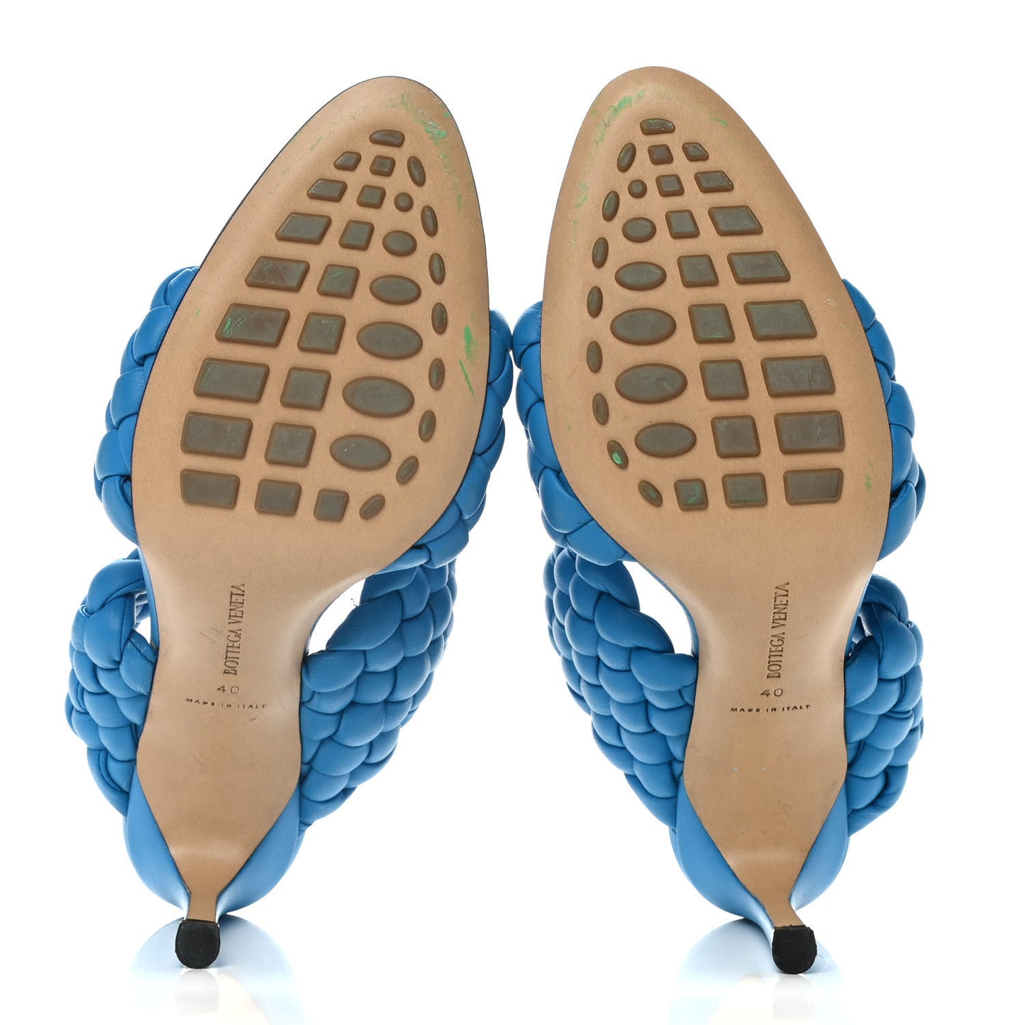 Nappa Twisted Padded Intrecciato Curve Slide Sandals 40.5 Bleuette
