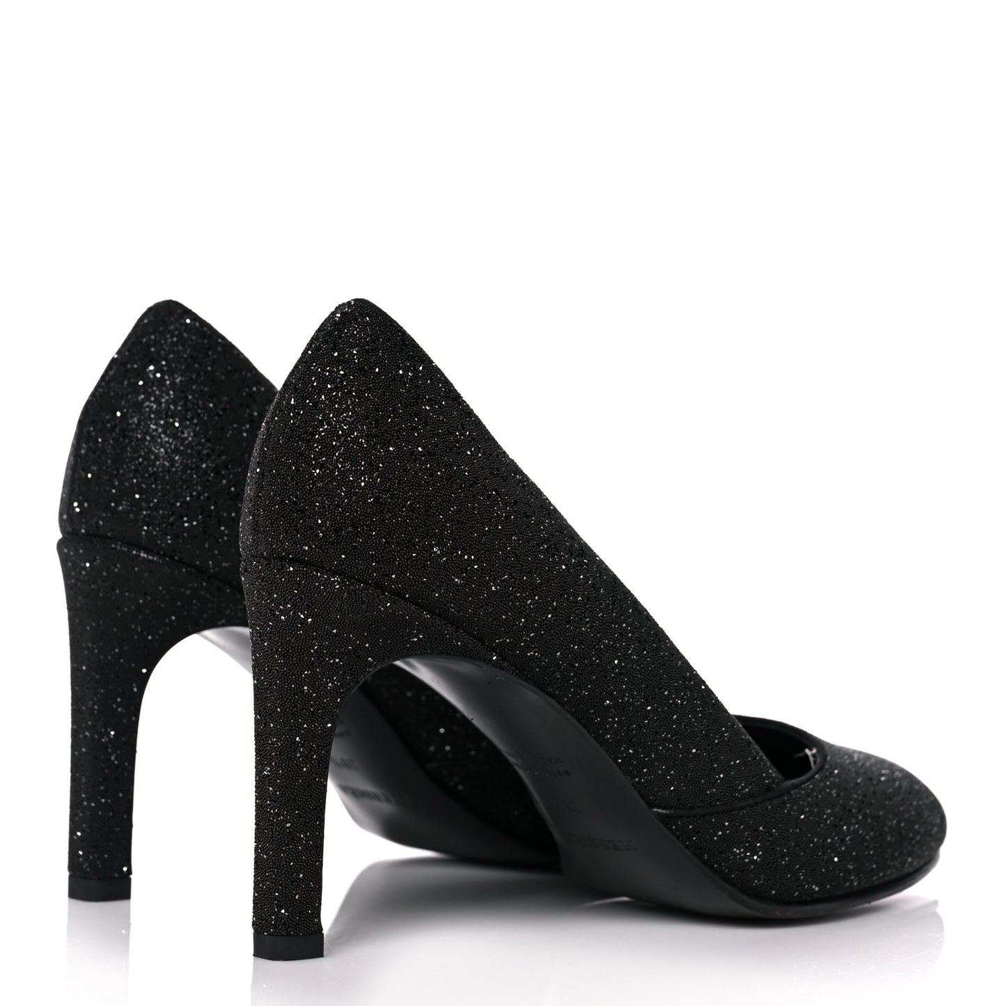 Suede Goatskin Crystal Powder Pumps 38.5 Black