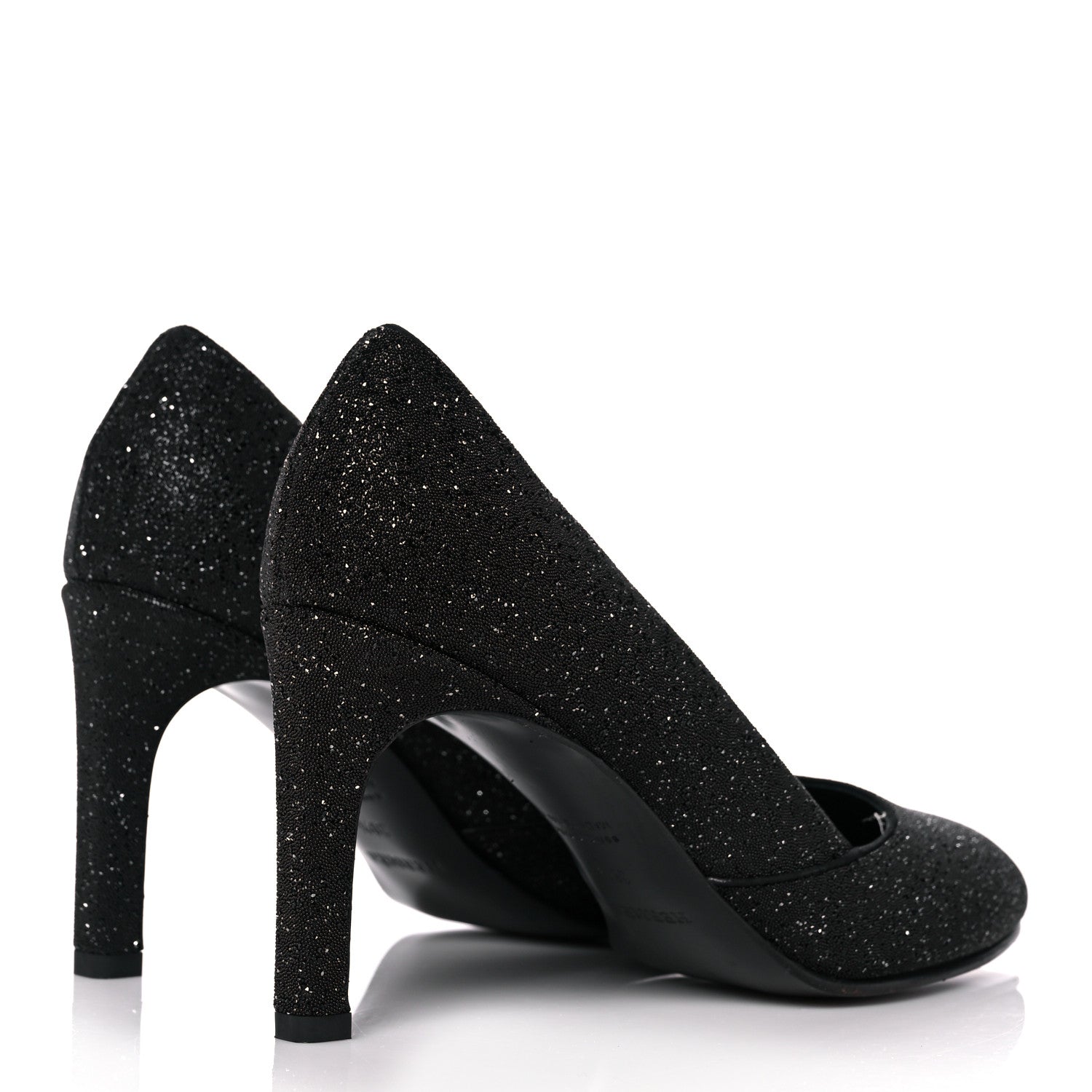 Hermes Suede Goatskin Crystal Powder Pumps 38.5 Black 4 of 10