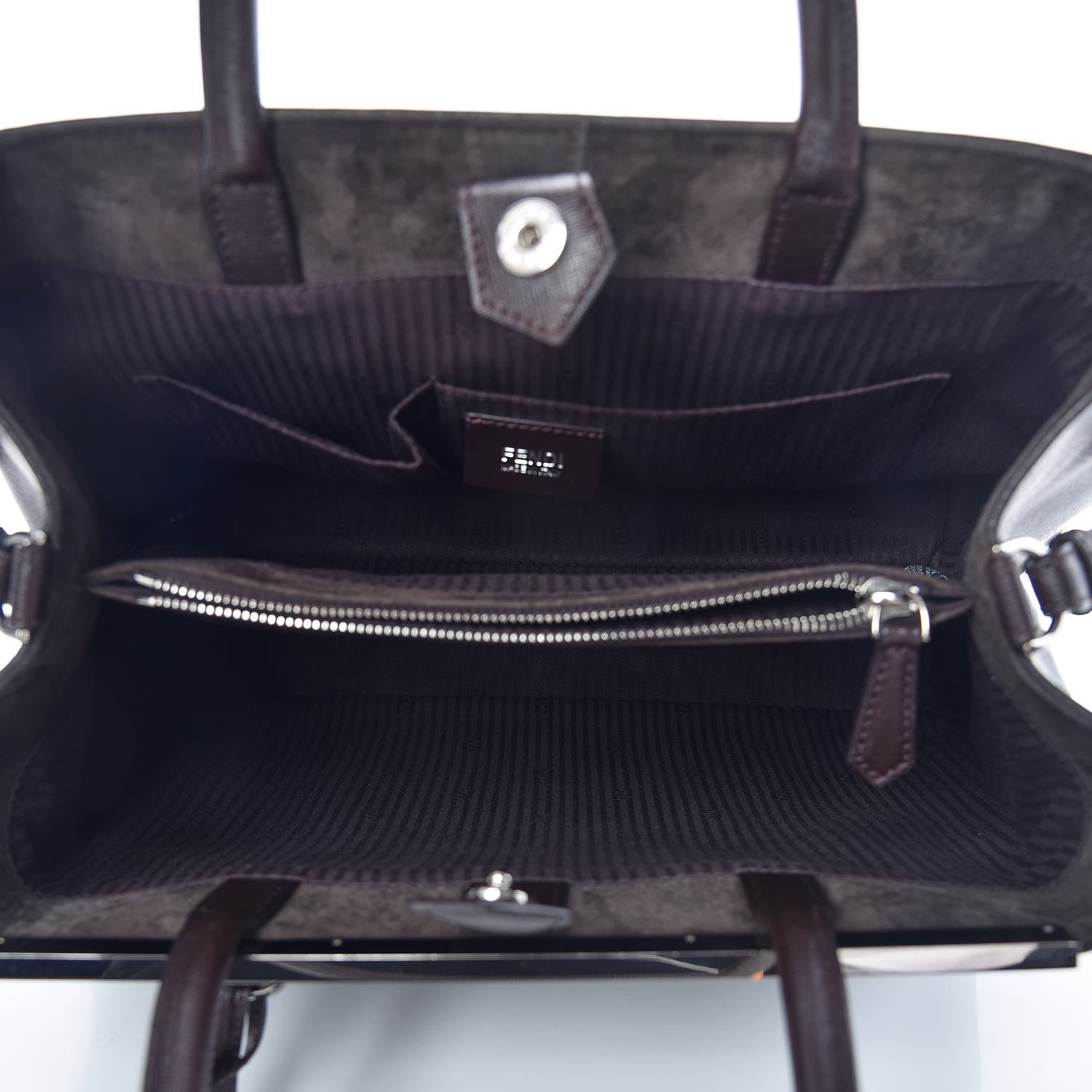 Fendi Vitello Elite Regular 2Jours Tote Caffe Noir 7 of 10