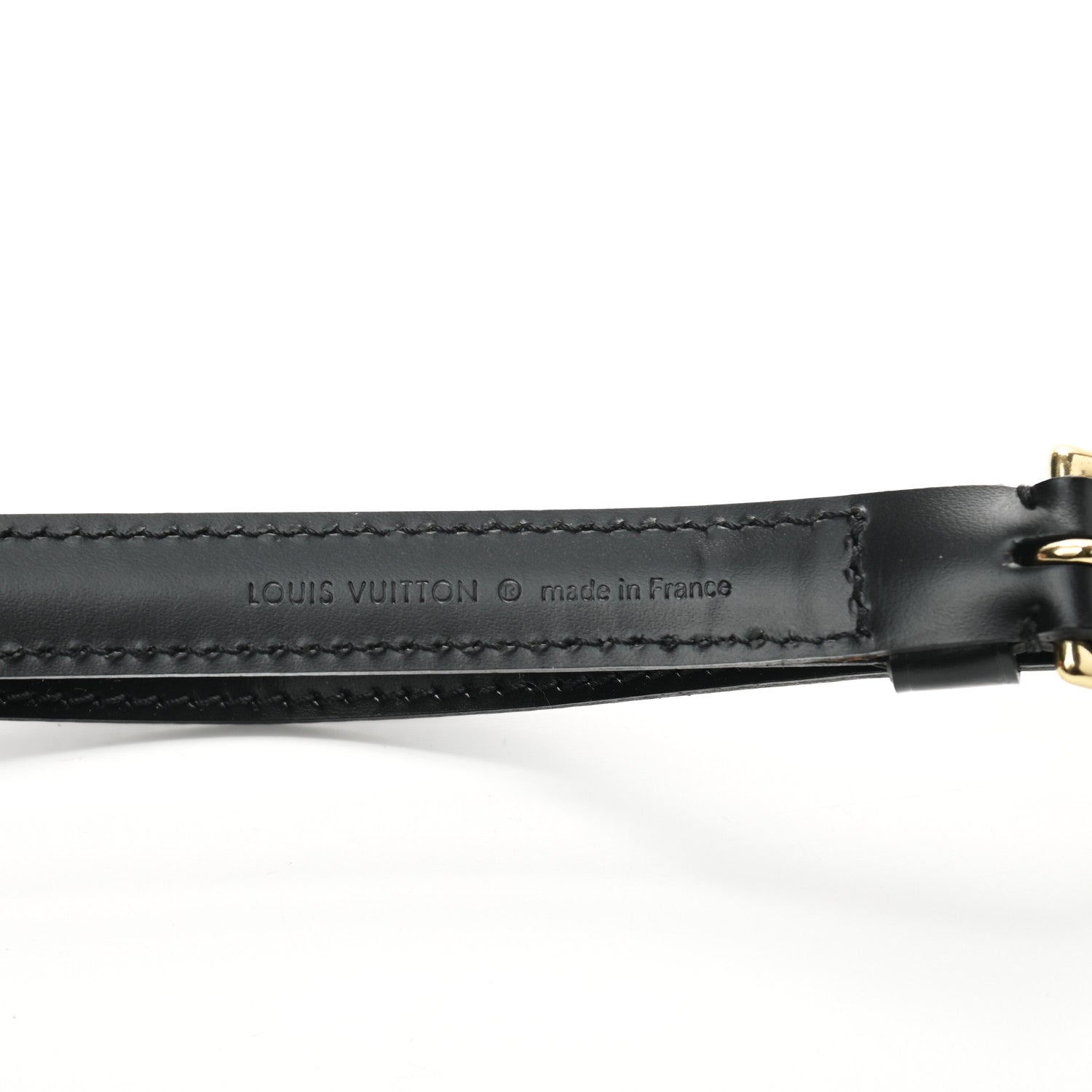 Louis Vuitton Calfskin 16mm Adjustable Shoulder Strap Black 3 of 4