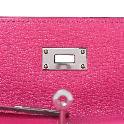 Hermes Chevre Mysore Kelly Longue Wallet Rose Tyrien 8 of 17