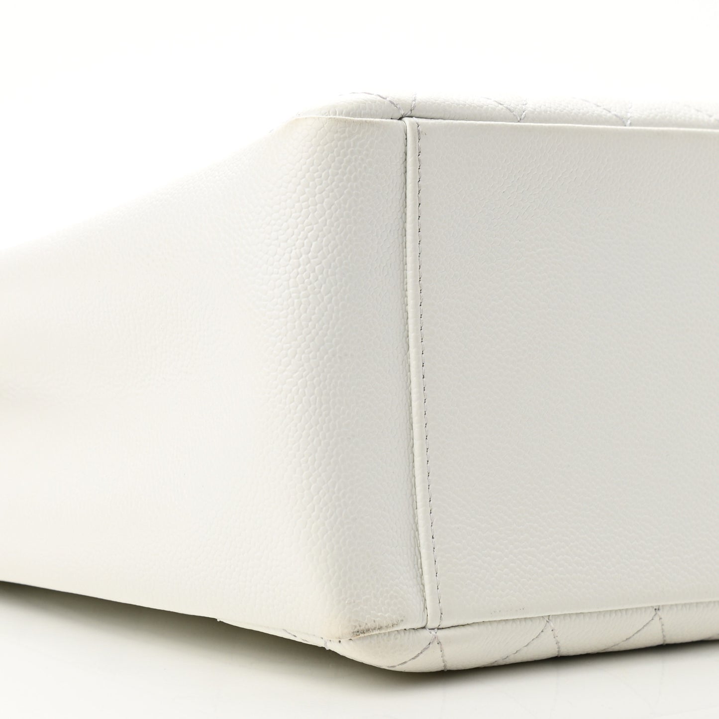Caviar Quilted Grand Shopping Tote GST White