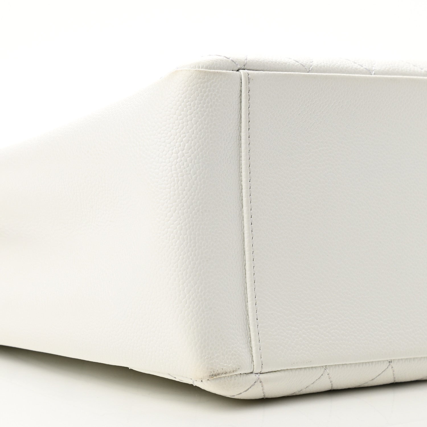 Chanel Caviar Quilted Grand Shopping Tote GST White 9 of 10