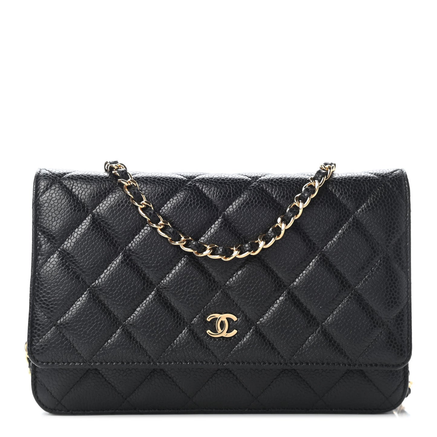 Caviar Quilted Wallet On Chain WOC Black