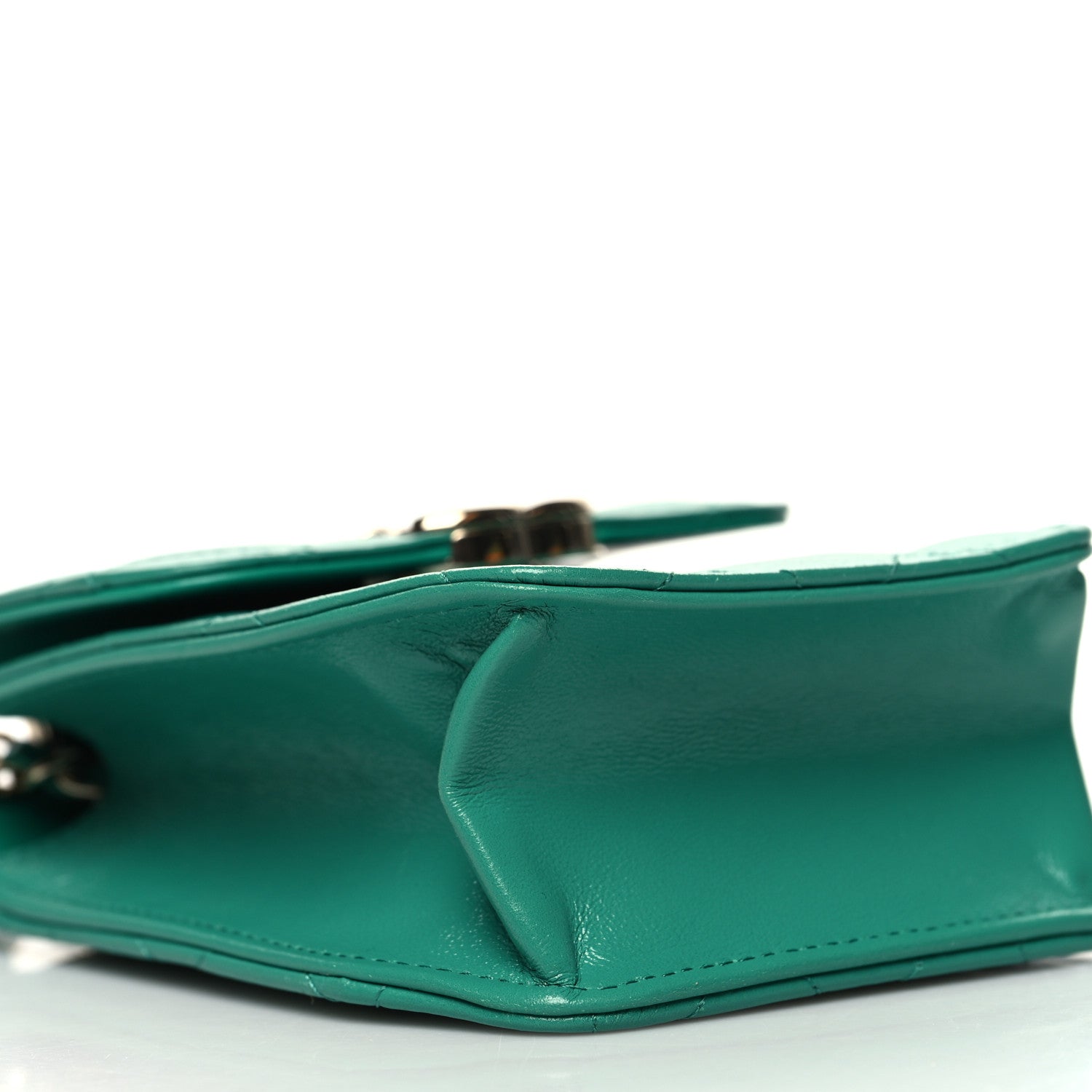 Chanel Calfskin Quilted Clutch With Chain Green 9 of 11