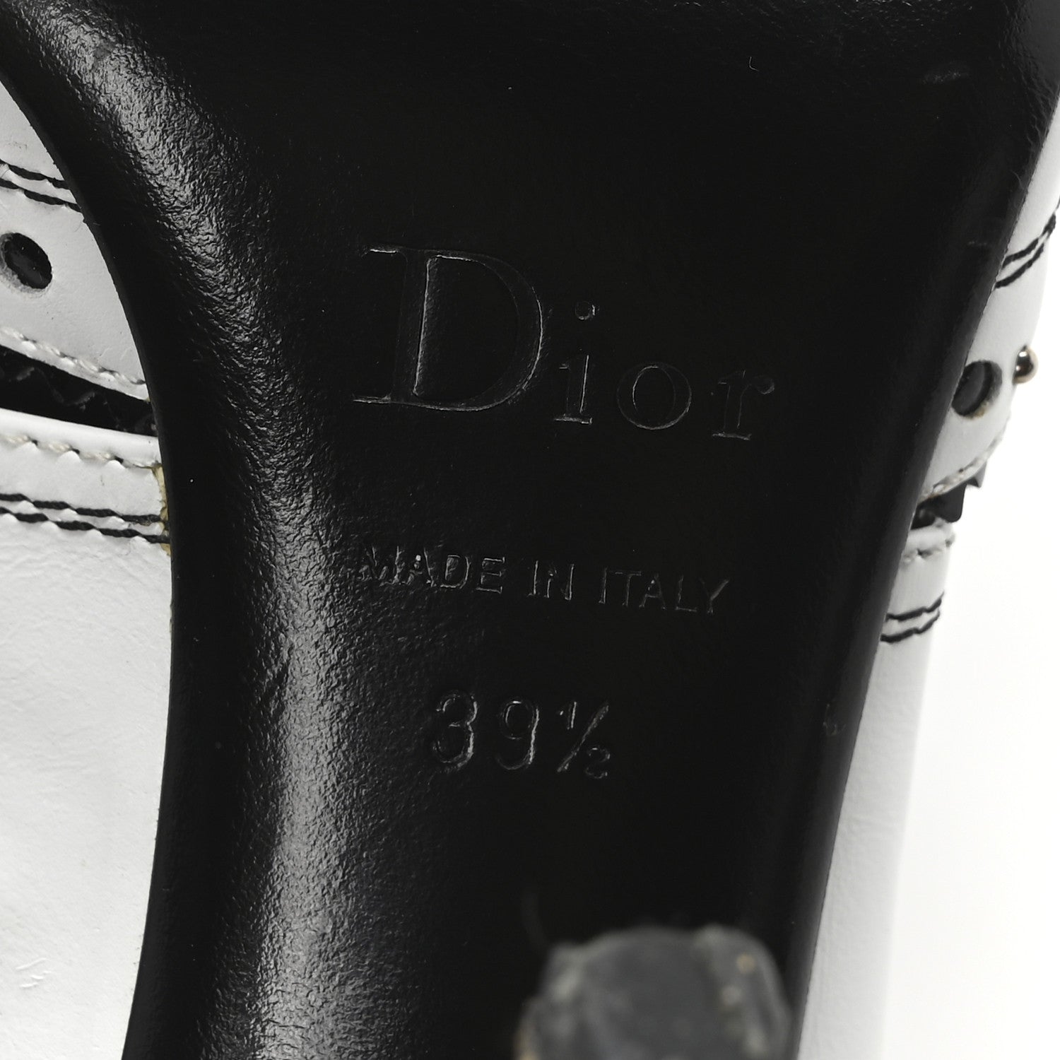 Christian Dior Calfskin Houndstooth Spectadior Pumps 39.5 White Black 7 of 8