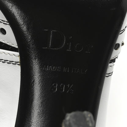 Christian Dior Calfskin Houndstooth Spectadior Pumps 39.5 White Black 7 of 8