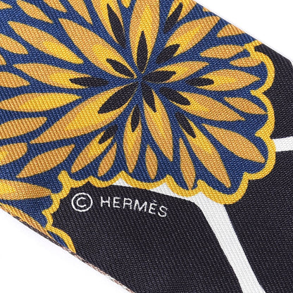 Hermes Silk Three Graces Twilly Black Gold Taupe 4 of 4