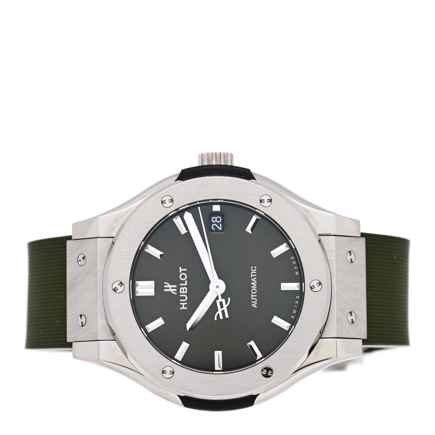Titanium Rubber 38mm Classic Fusion Automatic Watch Green 565.NX.8970.RX
