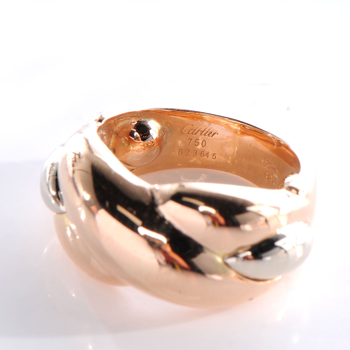 18K Pink White Gold Ring 50 5.5