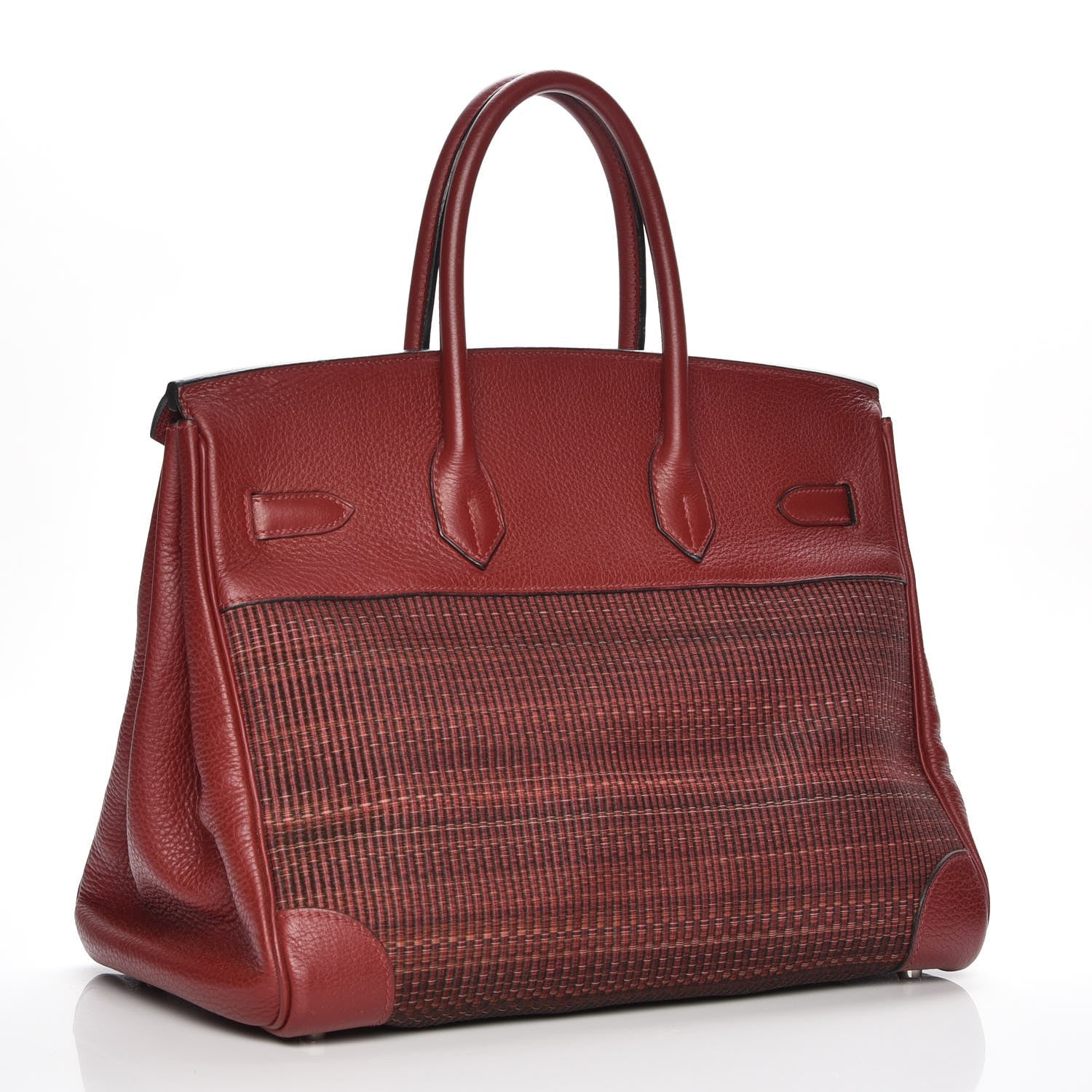 Hermes Taurillon Clemence Crinoline Birkin 35 Rouge H 3 of 25