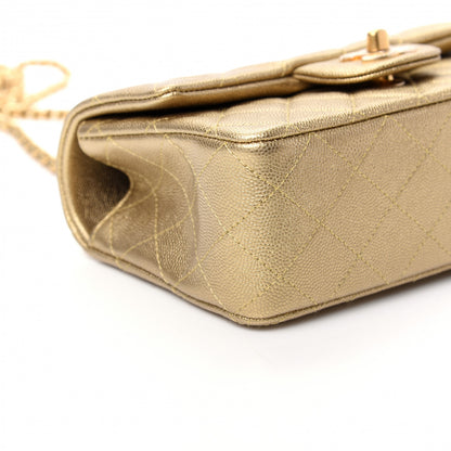 Chanel Metallic Caviar Quilted Mini Top Handle Rectangular Flap Gold 6 of 10