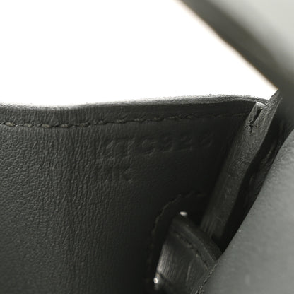 Hermes Veau Doblis Swift Grizzly Birkin 25 Vert Mangrove 6 of 10