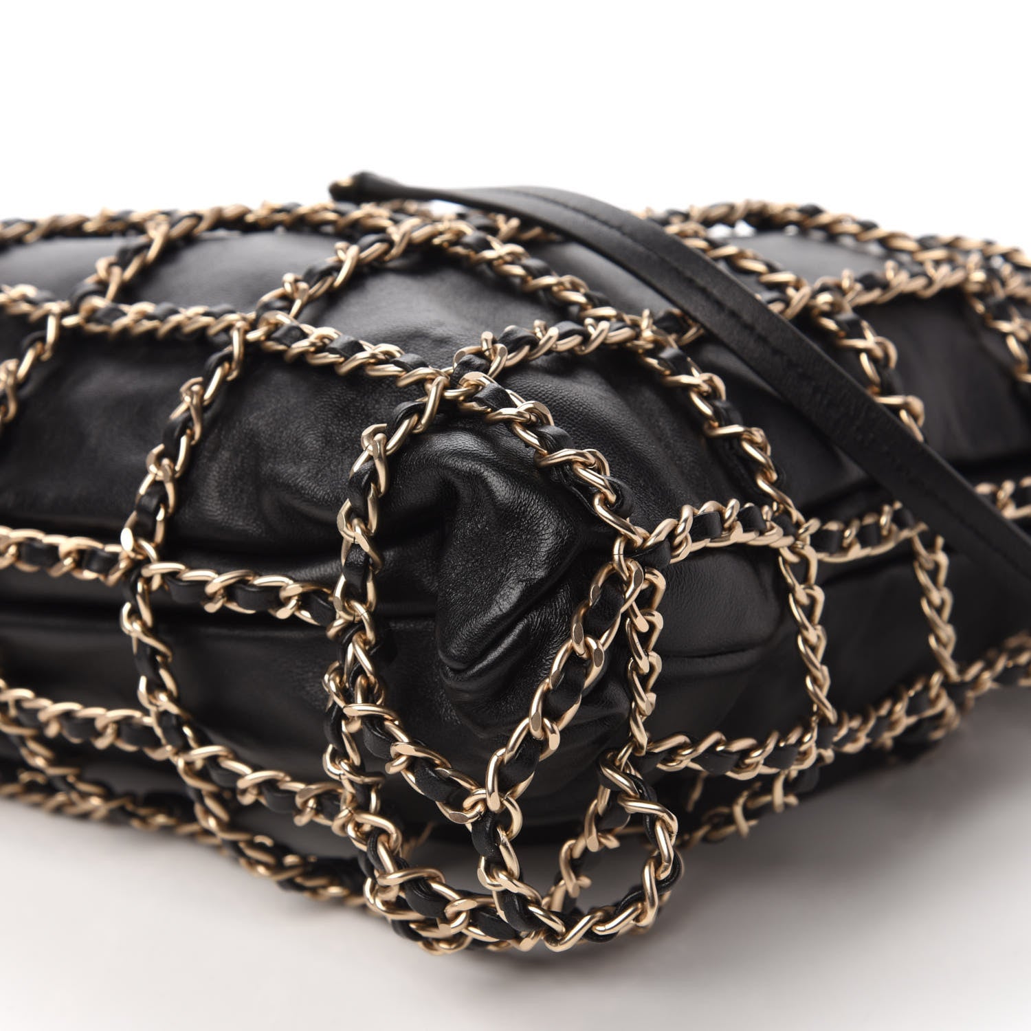 Chanel Lambskin Large Shopping Chain Tote Black 7 of 10