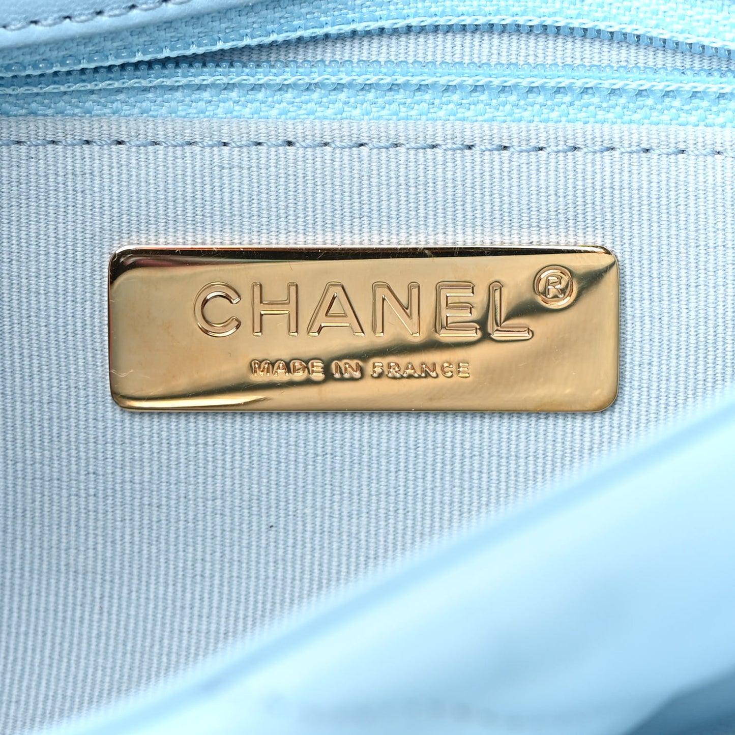 Lambskin Quilted Medium Chanel 19 Flap Light Blue