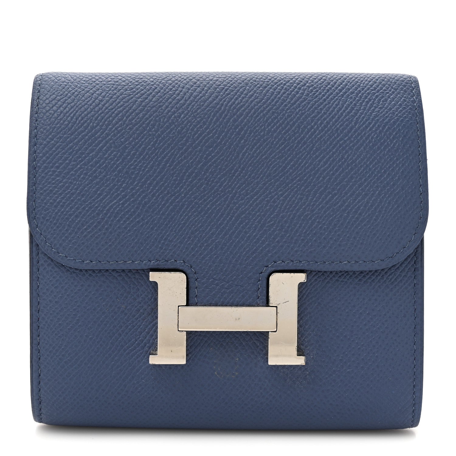Hermes Epsom Verso Constance Short Wallet Bleu Brighton Rouge Pivoine 1 of 12