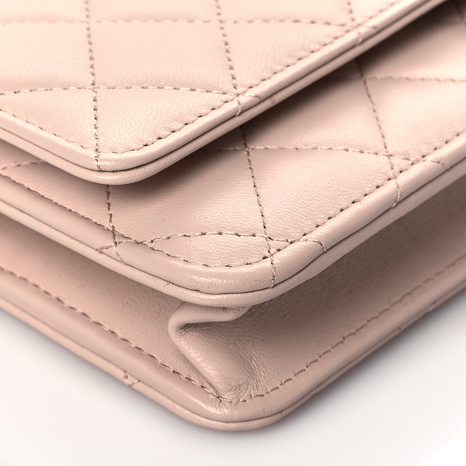 Chanel Lambskin Quilted Trendy CC Wallet On Chain WOC Light Beige 8 of 10