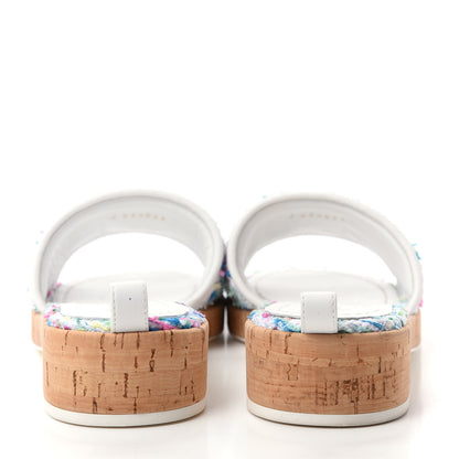 Chanel Tweed Logo Mules 37.5 Multicolor 7 of 10