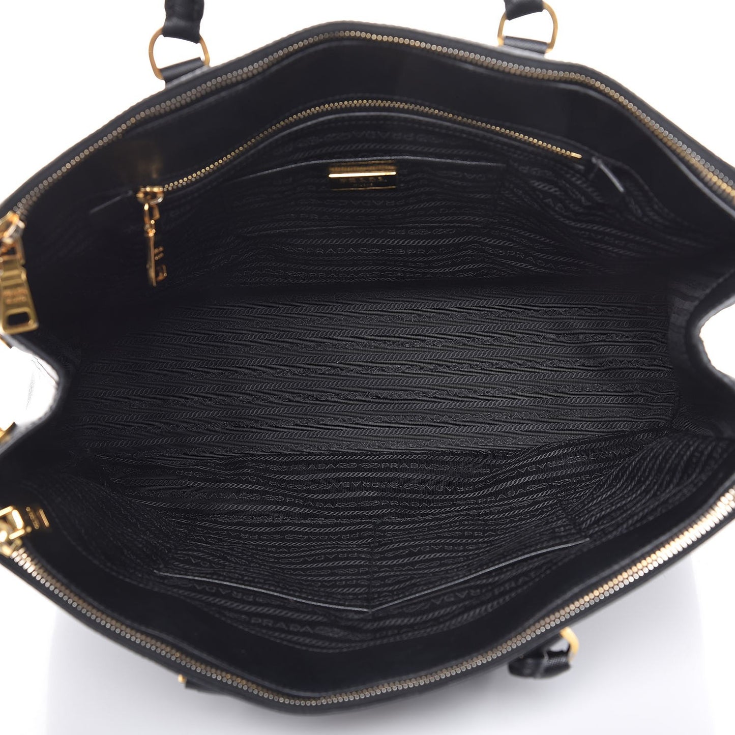 Saffiano Lux Extra Large Galleria Double Zip Tote Black